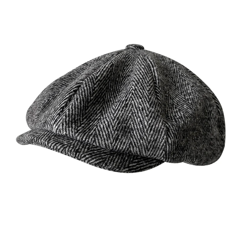 Men's cap 2021 New Men's Newsboy Hats Vintage Herringbone Octagon Cap Women Berets Gatsby Flat Hat BLM73
