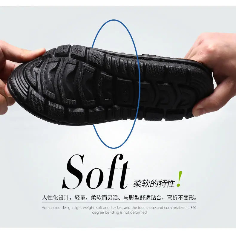 Men's Sandals Fashion Casual Leather Sandals Outdoor Non Slip Trekking Sandalias Summer New Beach Shoes for Man Designer Slipper