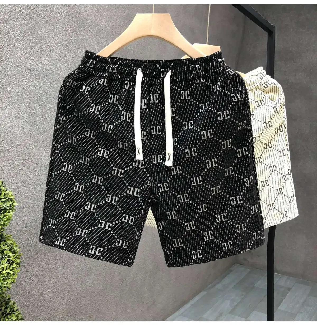 Men's Clothing New Shorts Summer Loose Fit Letter Jacquard 5-Inch Casual Trendy Versatile Streetwear Fashion