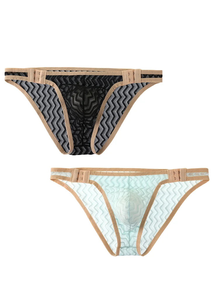 Sexy Mens Underwear Adjustable belt panties briefs breathable youth comfort Summer ice silk light