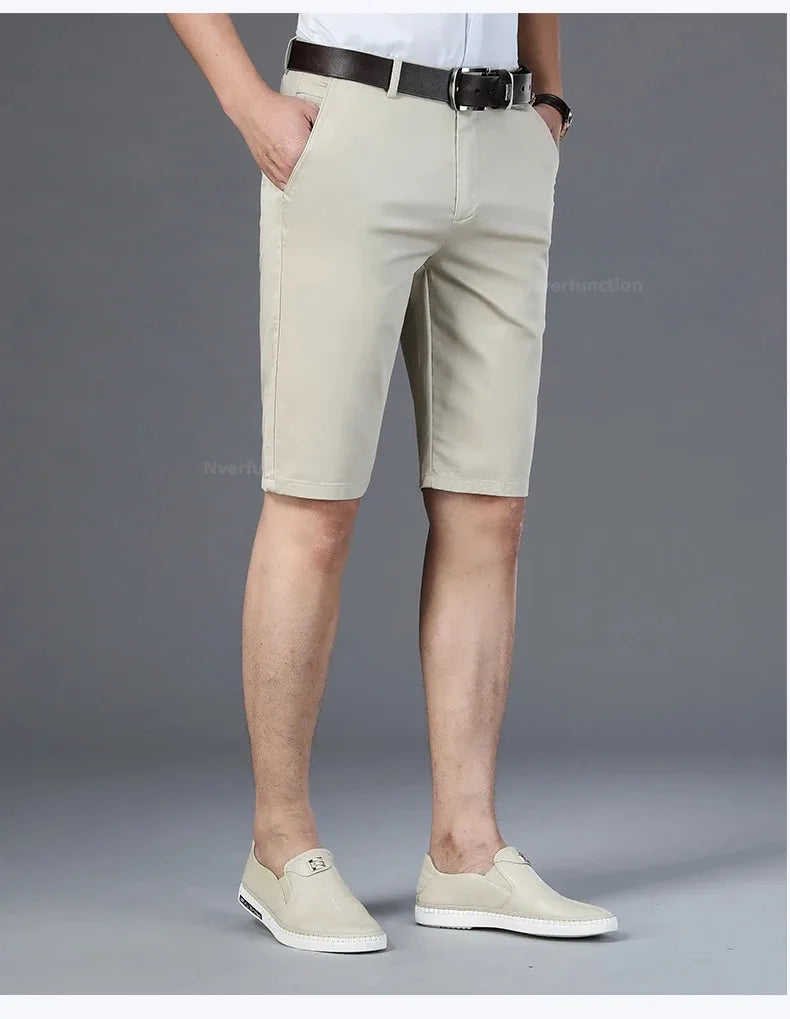 Men Shorts Summer New Knee Length Cotton Business Casual Pants Classic Brand Comfortable Clothing Shorts Male Boardshorts