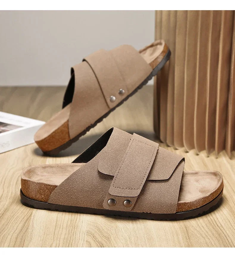 Man's Leather Sandal for Men Beach Sandals Men 2025 Designer Men's Shoes Men's Comfortable Slipper Original Brands Shoes Summer