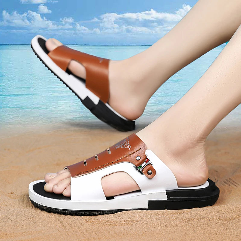 Slippers Men's Fashion 2024 New Summer Outdoor Casual Anti slip Men's Sandals Korean Edition Personalized Soft Sole Sandals for