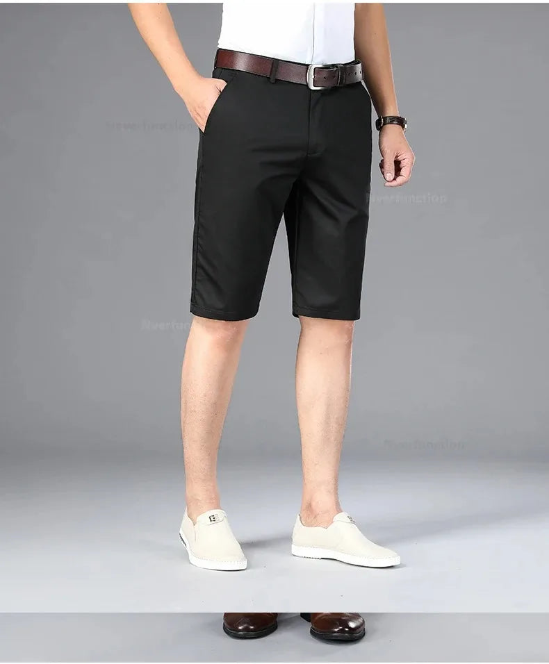 Men Shorts Summer New Knee Length Cotton Business Casual Pants Classic Brand Comfortable Clothing Shorts Male Boardshorts