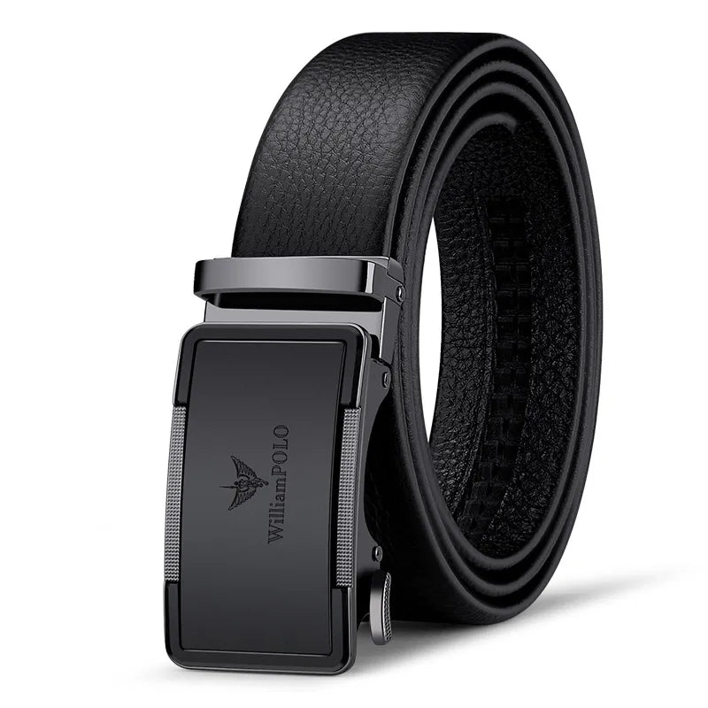 Men's leather belt with automatic buckle, casual pants belt, fashionable high-end belt, business waist belt