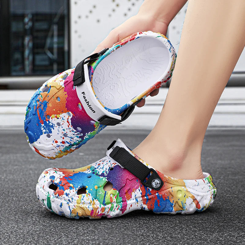 New men's slippers sandals men's garden shoes flat shoes camouflage sandals men's sports shoes outdoor activity floor home shoes