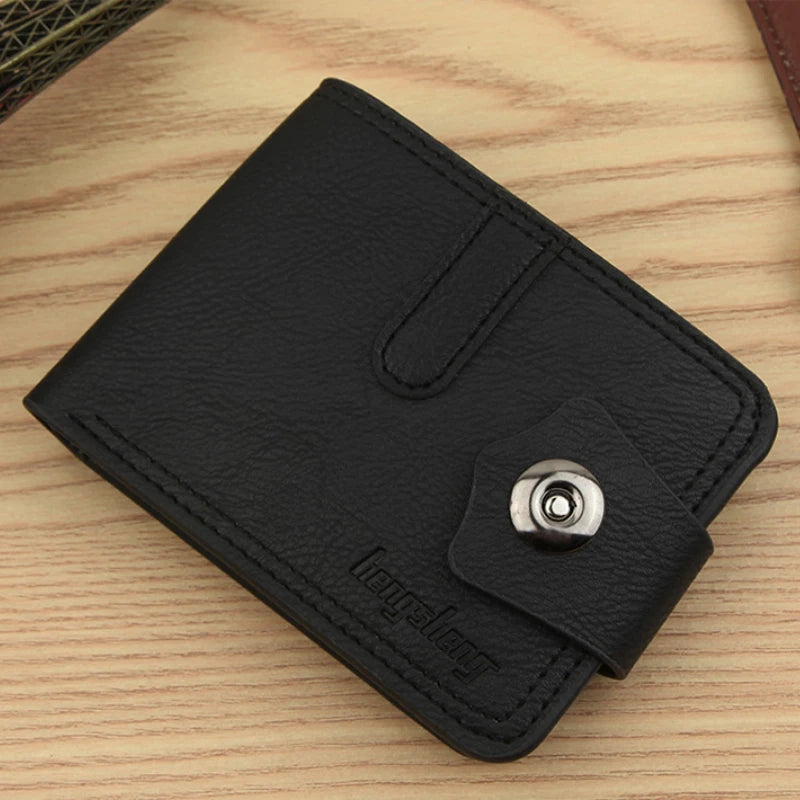 Men's Leather Wallet Short Purse for Man Wallets 2023 Credit Card Holder Money Bag Coin Bag Hasp Small Wallet Portafoglio Uomo