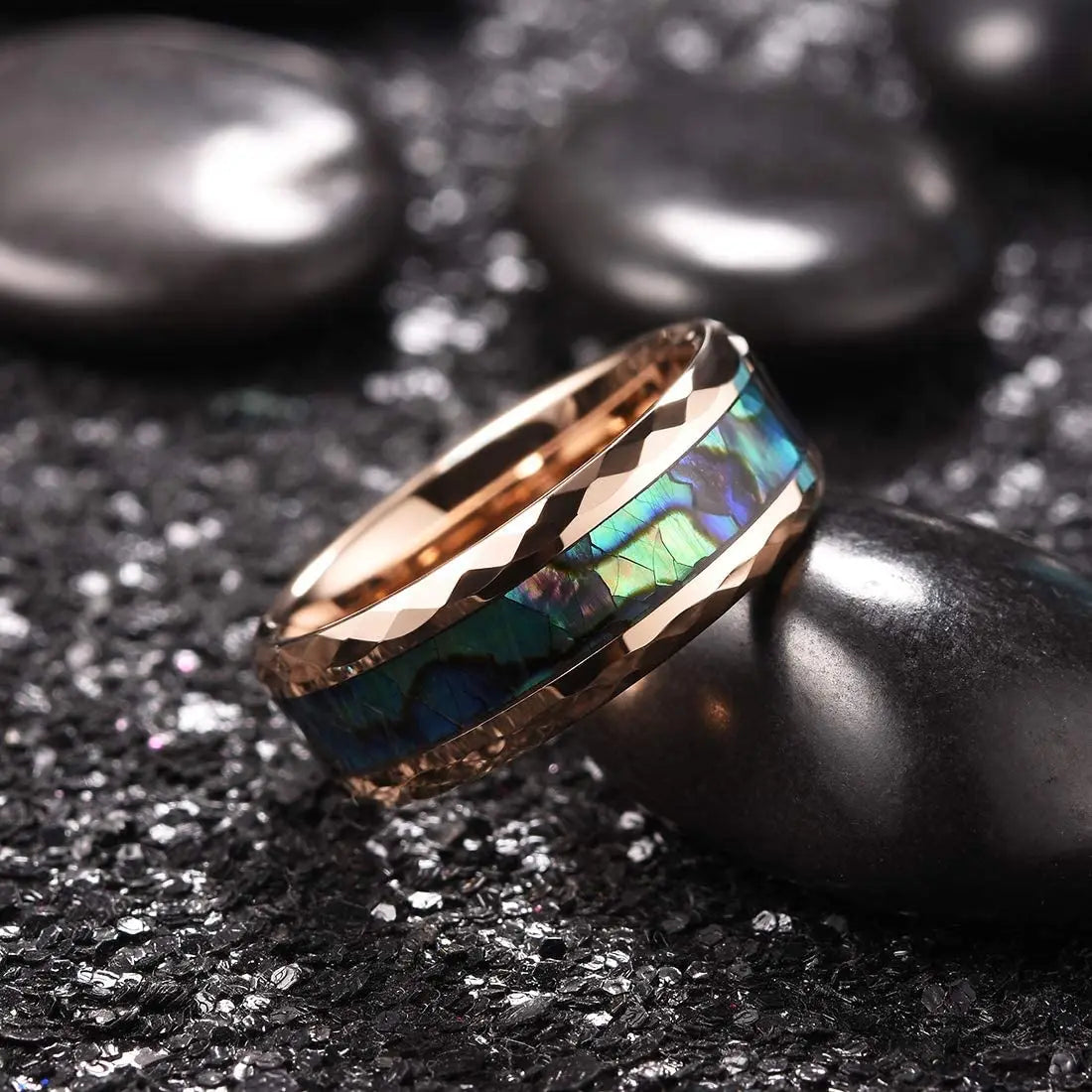 Fashion Viking Tree Of Life Stainless Steel Abalone Shell Rings For Men Odin Norse Viking Rune Rings Retro Amulet Jewelry Gift