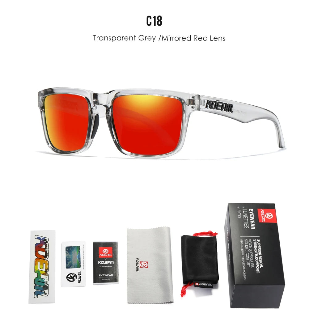 KDEAM Fishing Men's Sunglasses Polarized Classic Square Shades Unisex Size With Packaging