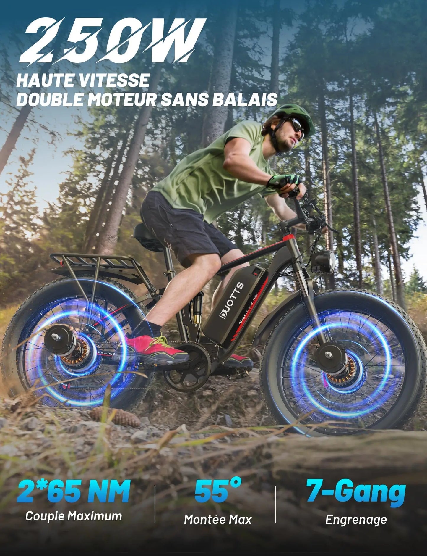EU Dropshipping Duotts S26 Ebike 48V 750w*2 Motor 20aH 26Inch Fat Tire Electric Mountain Bike Mtb Moped Electric Bike