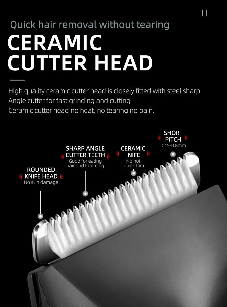 KEMEI Professional Hair Clippers for Men Waterproof Electric Hair Trimmer Set Rechargeable Barber Clippers with LCD Display
