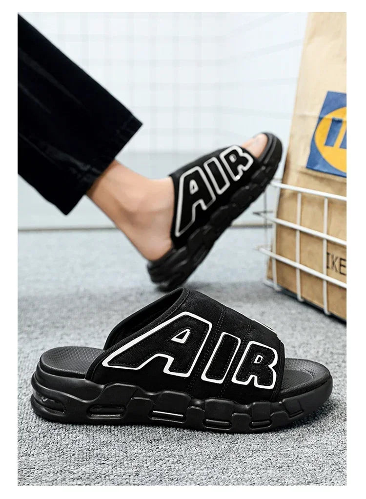 Men's Slippers 2025 Summer New Casual Slippers Fashion Air Cushion Sports Slippers for Men Non Slip Beach Shoes Designer Slides