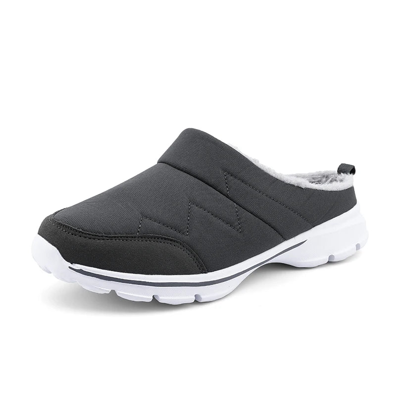 Men Slippers Winter Warm Plush Home Indoor Couple Slippers WaterProof Soft Comfort Winter Shoes Men Footwear Large Size 36-46