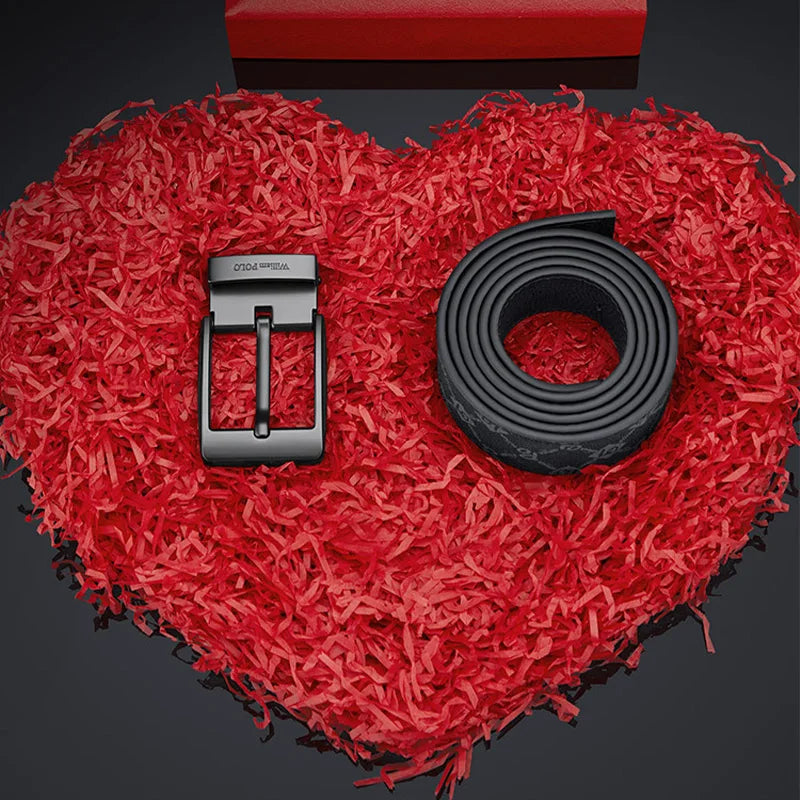 New men's pin - buckle belts, trendy business - casual and high - end belts for young men