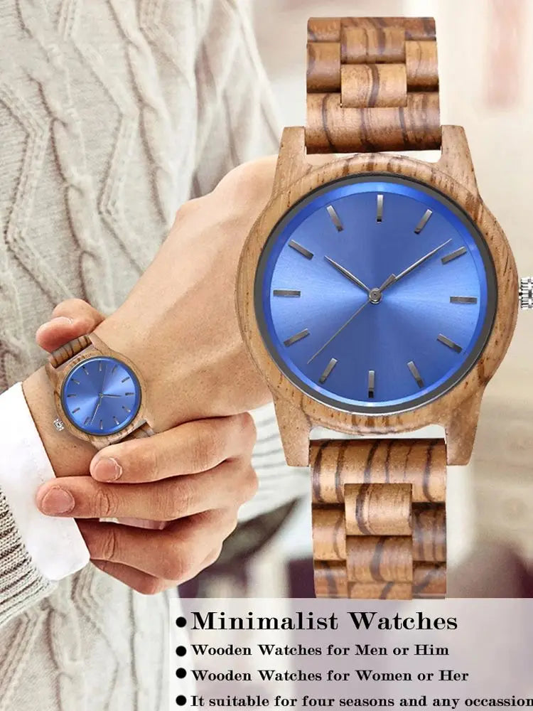 Watches Wooden Watches Men's Handmade Vintage New Wooden Quartz Watches with Stylish Natural Wooden Watches Uniquely Customized