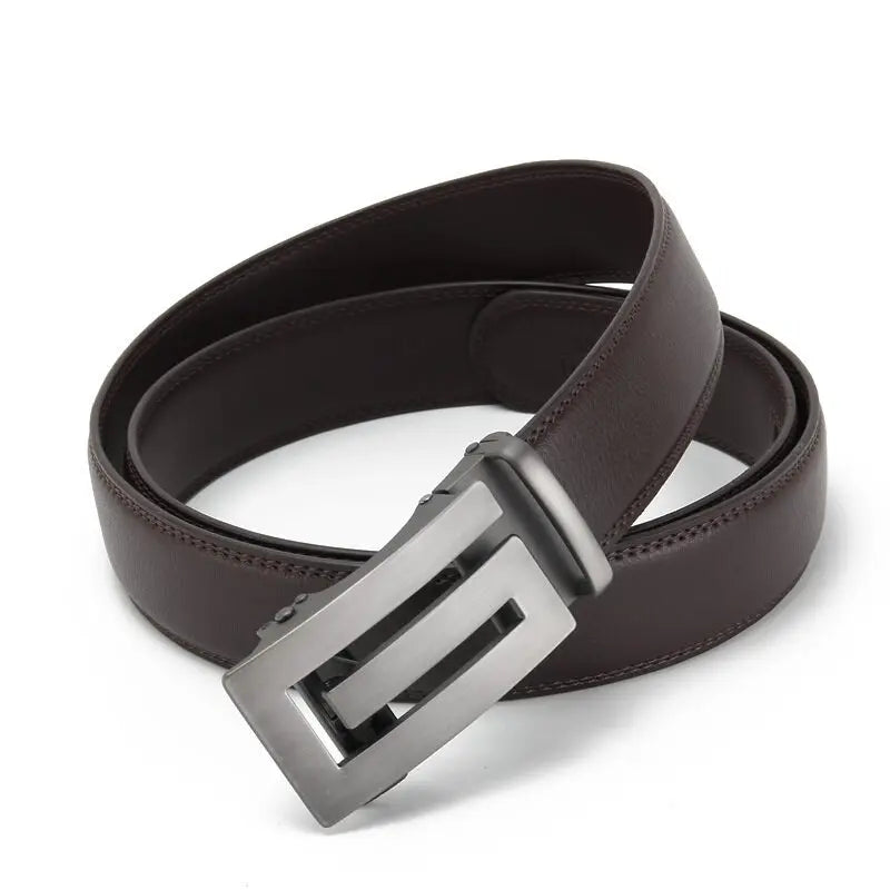 Belts Men Automatic Buckle Design Genuine Leather Belt For Men Luxury Leather Men's High Quality Male belt  110-130cm