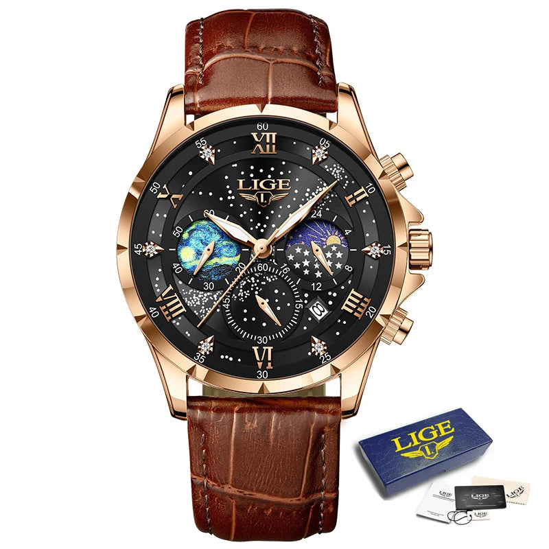 LIGE Top Brand Luxury Watches For Men Casual Business Quartz Mens Watch Fashion Waterproof Luminous Date Wristwatch Reloj Hombre