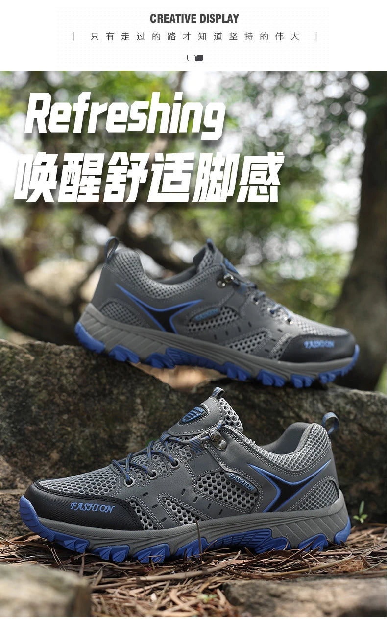 2025 Hiking Shoes for Men Non-slip Trekking Sneaker Spring Summer Breathable Rock Climbing Shoes Men Sport Outdoor Sneakers Man