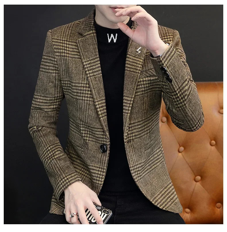 2025 Teenage Casual Suit Men's Coat Casual Autumn Single-layer Shirt Korean Version Slim-fit Suit  Wedding Suits for Men
