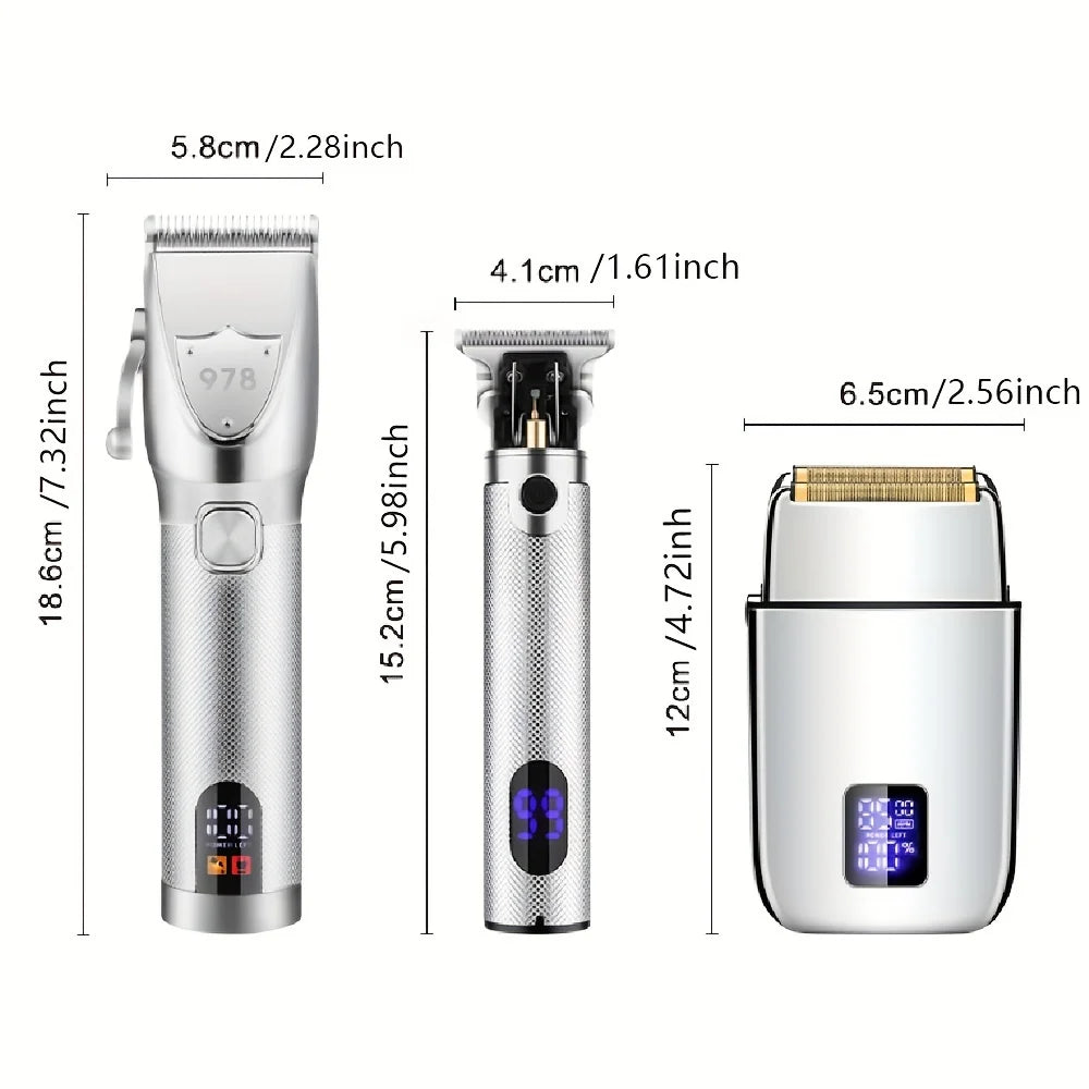Professional hair clipper,men's hair clipper, beard hair clipper set, cordless electric shaver, men's shaver, hair clipper, T-