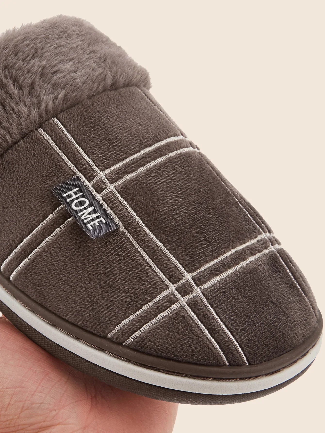 House slippers for men Plaid Warm Soft Comfortable Non Slip Living room Shoes Sturdy Sole Big Size 40-50 Home slippers