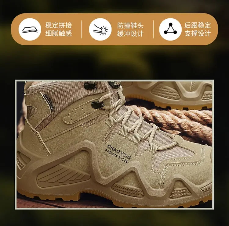 Men's Thick Soled Mountaineering Boots Sneakers Men's New Autumn Non-slip Wear-resistant Dirty Outdoor Work Shoes