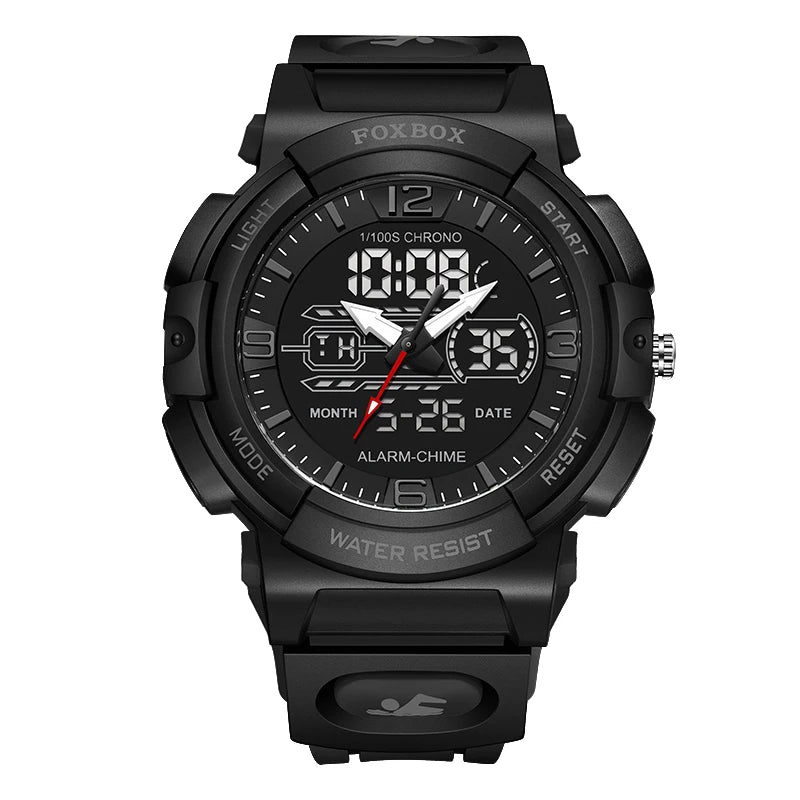 LIGE New Watches For Men 50M Waterproof Clock Alarm reloj hombre LCD Dual Display Wristwatch Quartz Military Sports Mens Watches