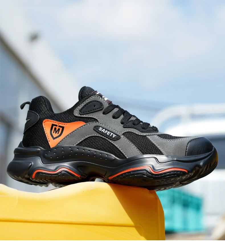 Work Sneakers for Men Safety Shoes Anti-smash Anti puncture Indestructible Shoes Breathable comfort Steel Toe Protection Shoes
