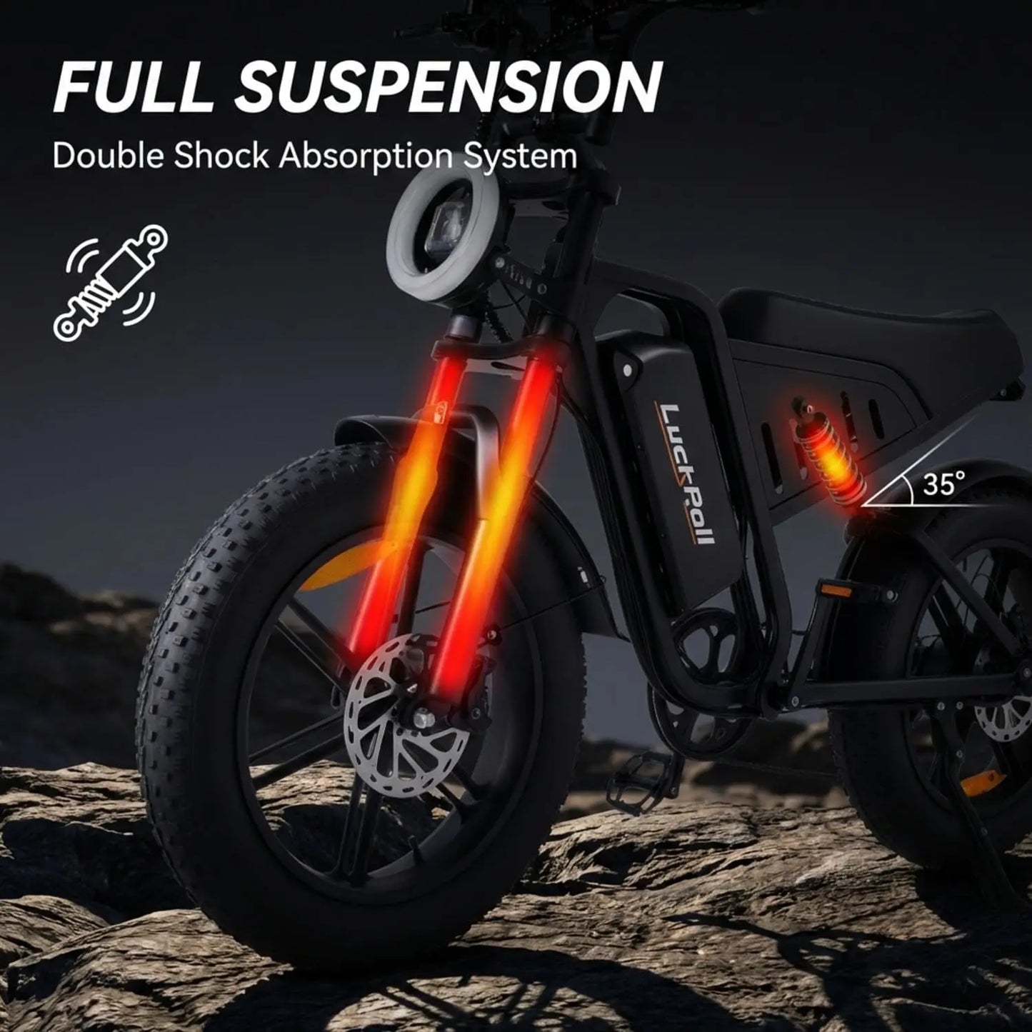 1000W Ebike for Adults,  20" Fat Tire Electric Bike, NFC & Password Unlock, 48V 15/25Ah 60-80 Miles 33-40MPH Electric Bike Moped