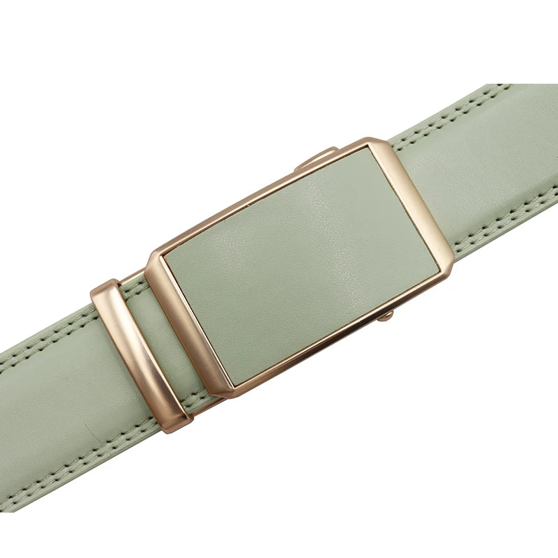 Men Automatic Buckle Belts Genuine Leather Belts for Business Men Luxury Black Strap Waistband New Fashion Brand Designer