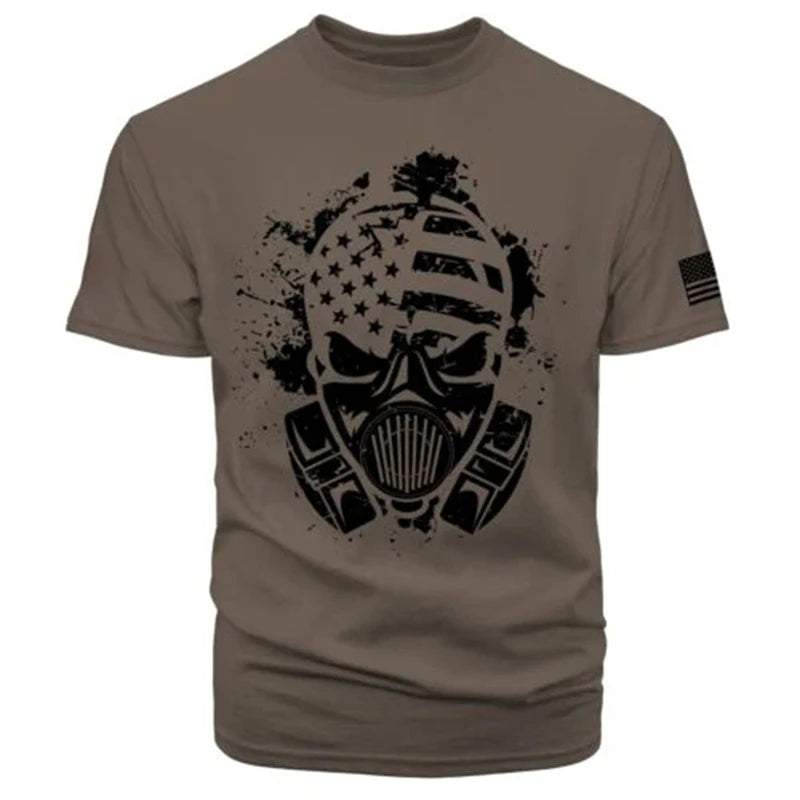 Gym Men's T Shirt For Men 3d Print USA Flag T-shirts Casual Oversized Short-sleeved Tees Summer Sportswear Tops Men Clothing