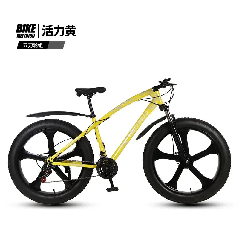 A Snowmobile 26 Inch Double Disc Wide Tires off-Road Speed Bike Adult Knight Bicycle Mountain Bike