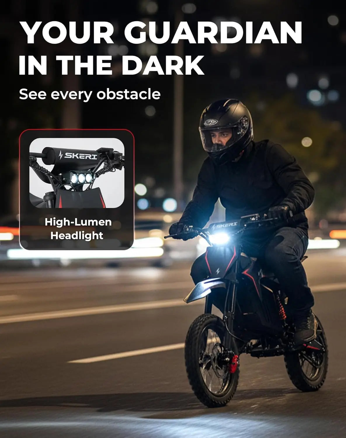 Electric Dirt Bike for Adults & Teens, 14"/12" Fat Tire 3200W Motor 37MPH Off-Road EBike, 48V 21Ah Battery, Customized