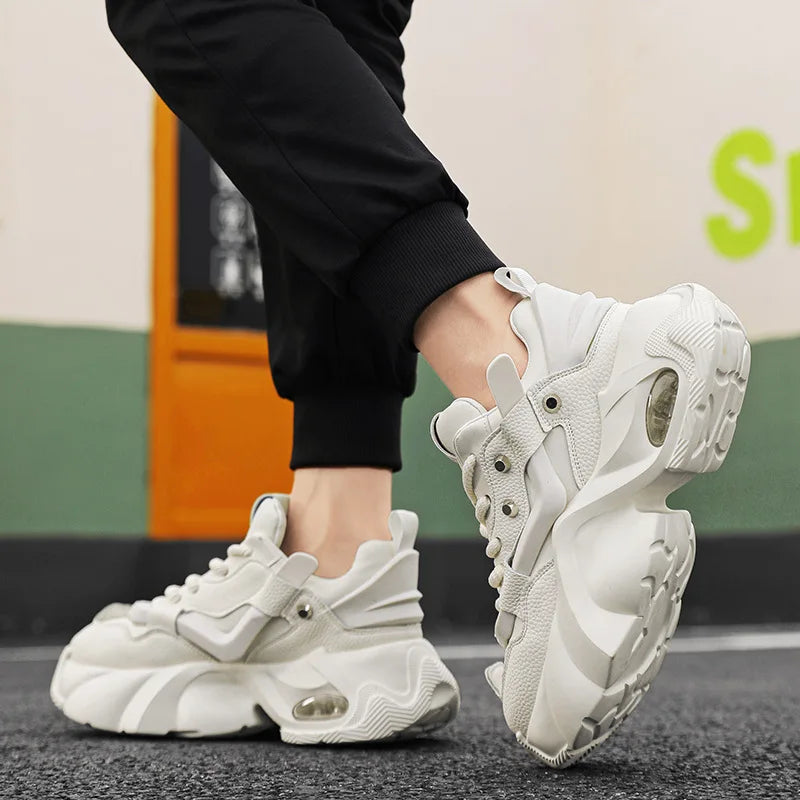 Men's Shoes Luxury Casual Breathable Sneakers for Men Comfortable Low Top Platform Boots for Men Height Increasing Sneakers