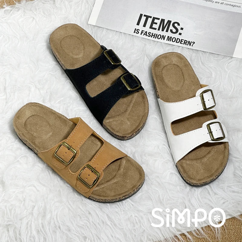 1 Pairs of Leather Sandal For Men And Women Beach Sandals 2025 Designer Men's Shoes Comfortable Slipper Original Brands Shoes