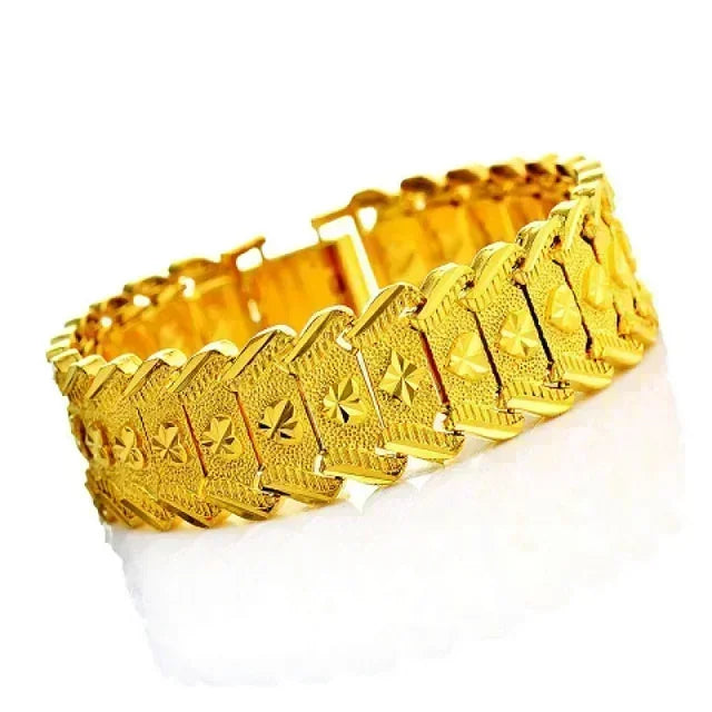 Gold shop with 9999 24k real gold men's bracelet dragon row boss bracelet send dad watch chain