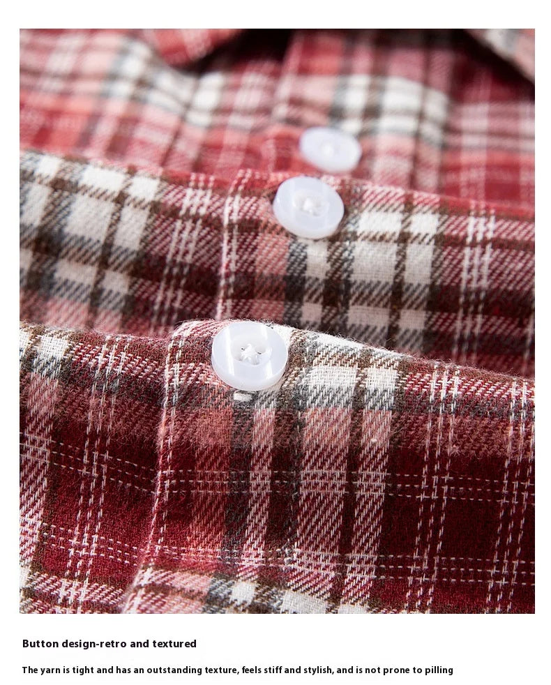 2025 New Men's Checkered Shirt Spring and Autumn Long Sleeve Slimming Shirt Korean Men's Best Selling Fashion Trend Top