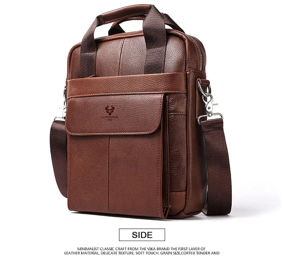 Durable Genuine Leather Bags for Men High Quality Business Crossbody Sling Bag for Work Outdoor Travel Male Messenger Packs
