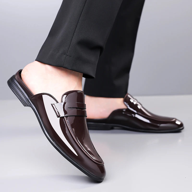 Summer and Spring Men's Leather Shoes Minimalist and high-quality casual style Fashion Street Comfortable daily shoes Black