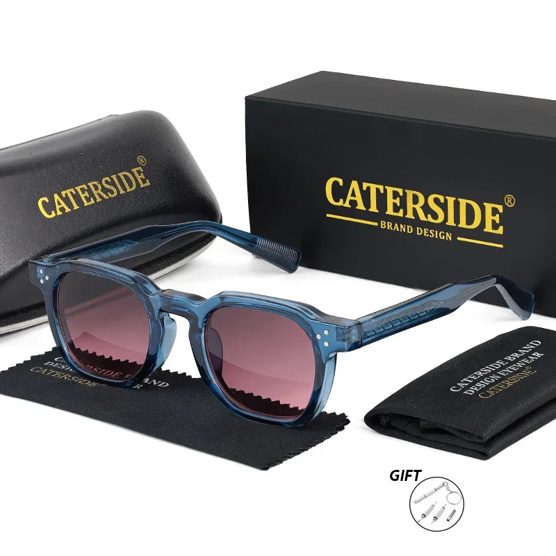 CATERSIDE Fashion Prescription Sunglasses 1.56 Refractive Index Lens Men's Small  Square Frame Women's Optical Sun Glasses