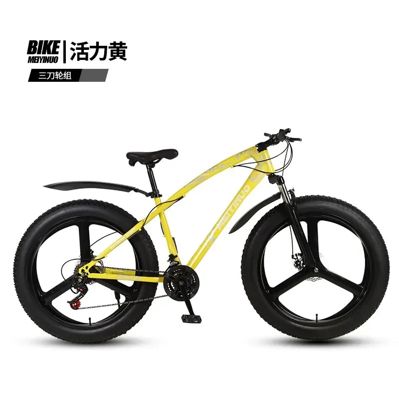 A Snowmobile 26 Inch Double Disc Wide Tires off-Road Speed Bike Adult Knight Bicycle Mountain Bike