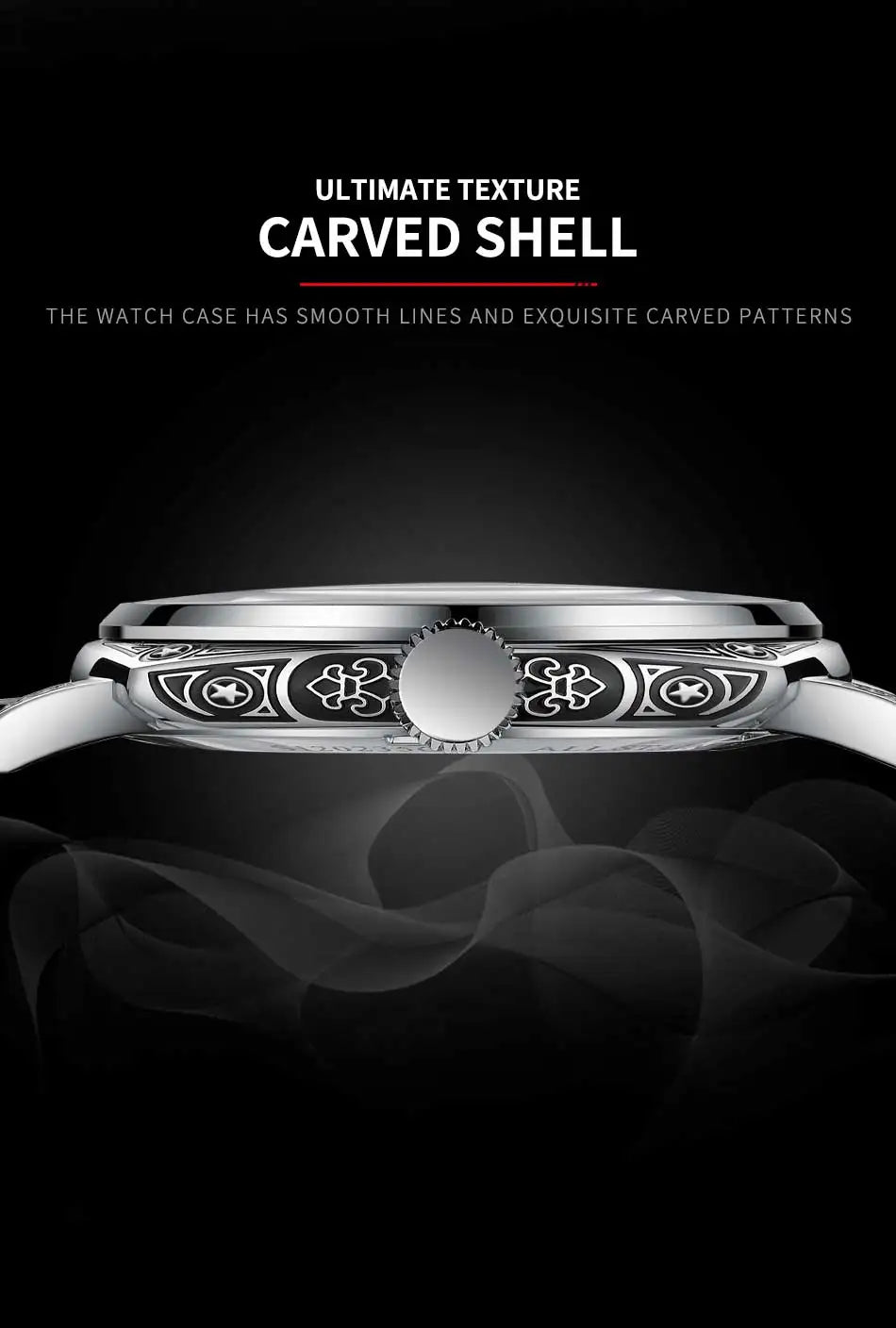 Relogios Masculino Glenaw Mens Watches Top Brand Luxury Personal Carving Watch Men's Stainless Steel Waterproof Watch Montre Hom