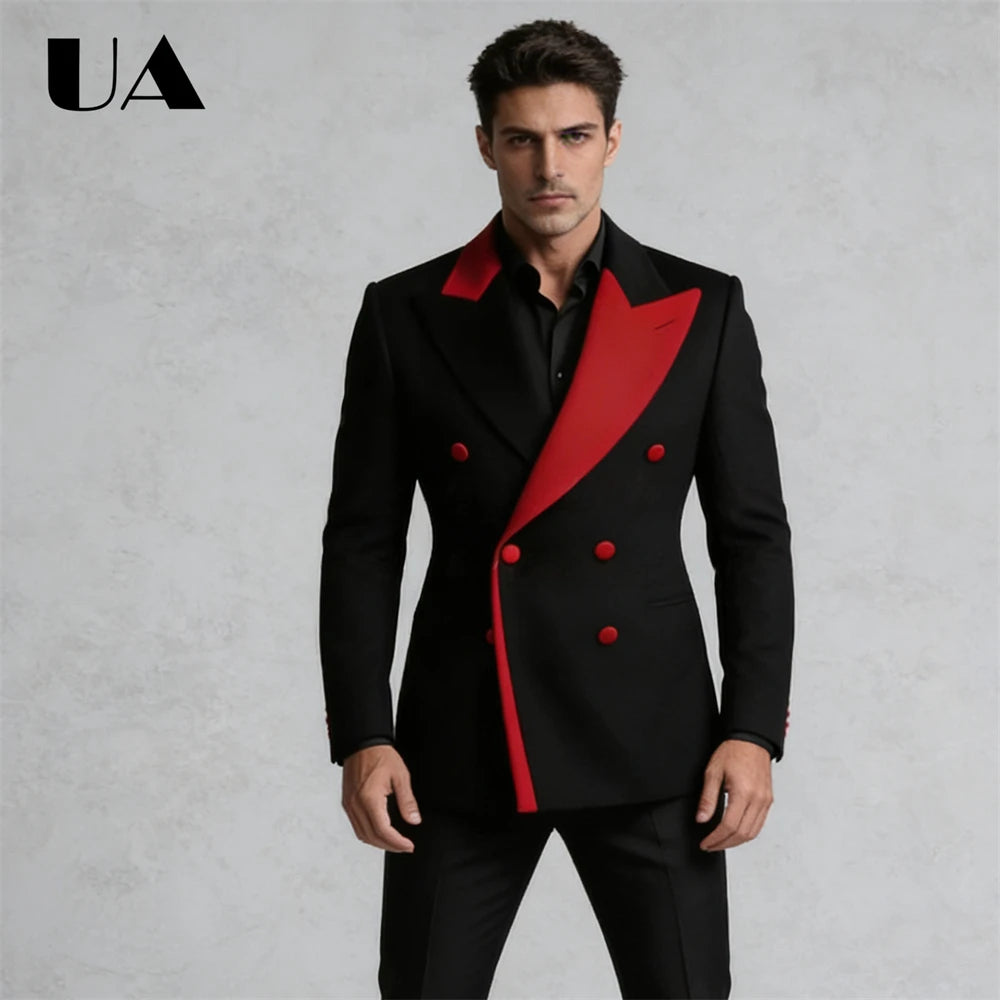 Designer Men's Two Pieces Suit Set with Jacket & Pants, Regular Fit Fomal Suit Attire XXS-7XL Tailored Big Man Suits Tuxedo