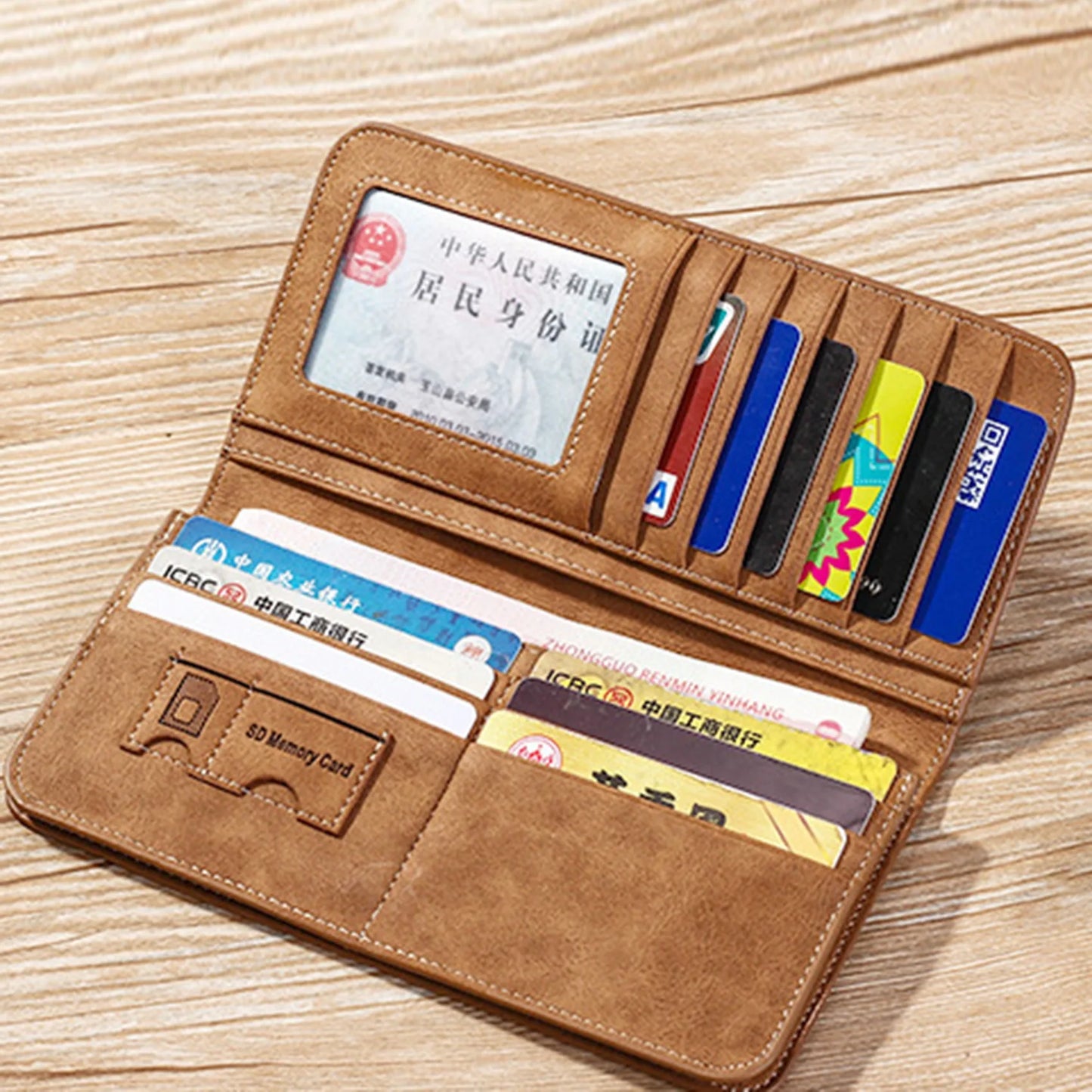 New Men's Wallet Long Wallet Men's Retro Style Men Large Capacity Wallet Bag Luxury Design Men Multi Card Wallet