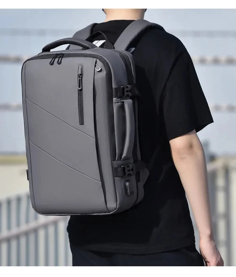 Large Capacity Men's Backpack Expandable Business Travel Bag 15.6 inch Laptop Waterproof Backpack USB Charging Camping Baggage