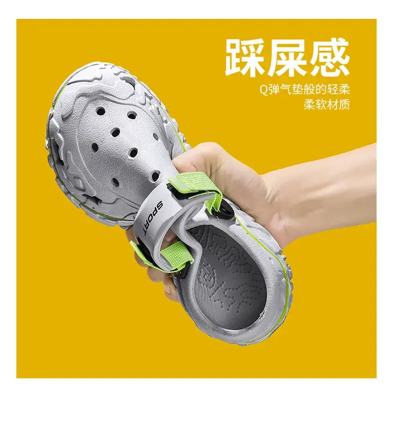 Men's Sandals Summer Clogs Non Slip Beach Trend Casual Sandals Breathable Thick Bottom High Quality Hole Shoes Big Size 45 46 47