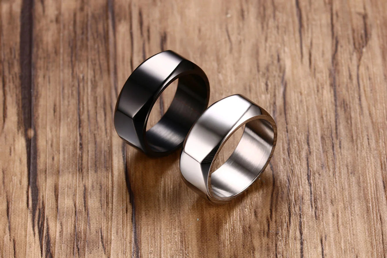 Geometric Arrow Square Men Ring,Punk Stainless Steel Signet Ring Stamp Ring Thumb Ring,Minimalist Jewelry Gifts