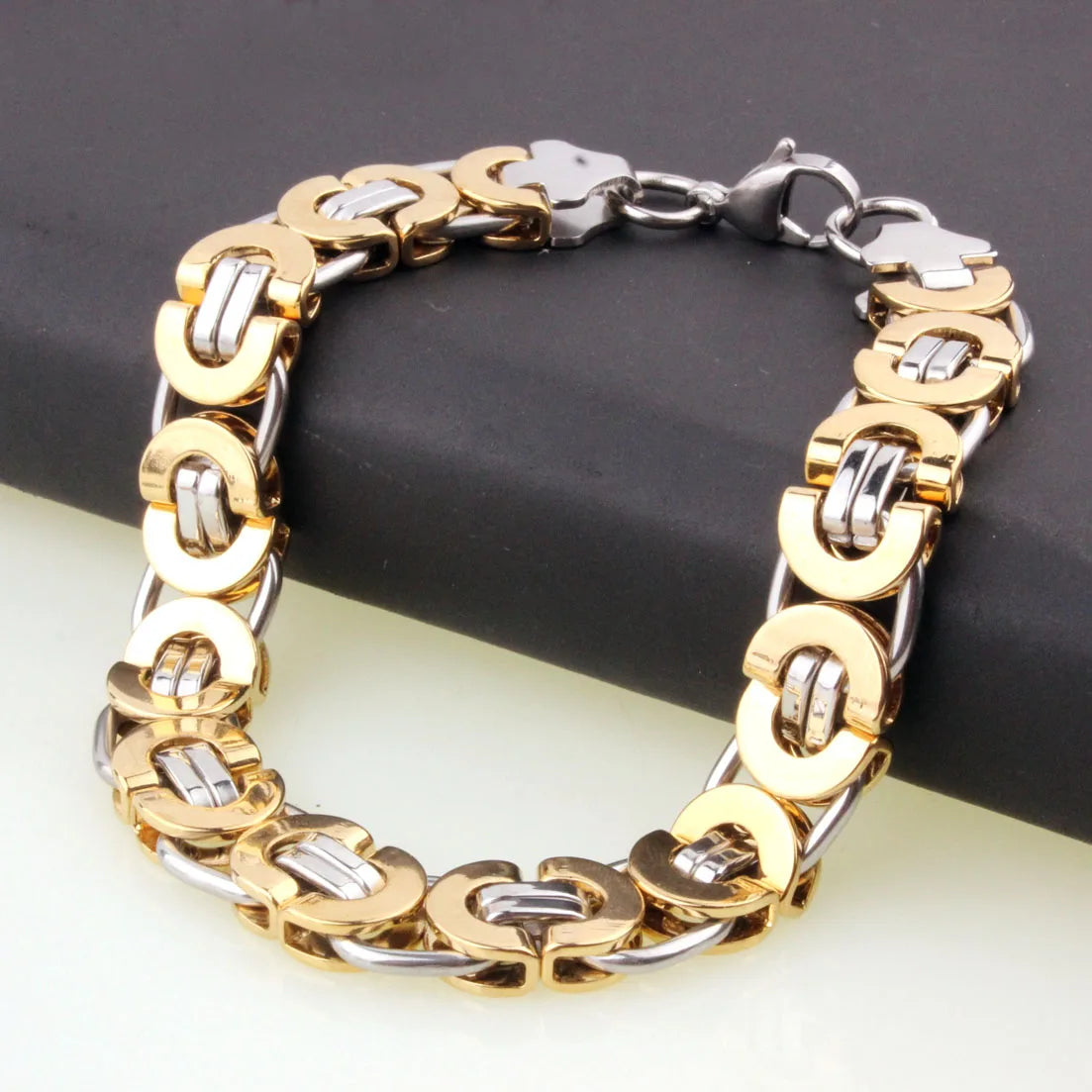Factory Price! Fashion Men Bracelets Jewelry Punk Retro Byzantine Style Stainless Steel Bracelet Chains&Links Cool Party Gift