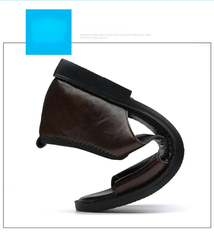 Brand Men's Sandals New Casual Shoes High Quality Soft Sole Men Slippers Outdoor Comfor Beach Shoes Leather Flat Sandals for Men