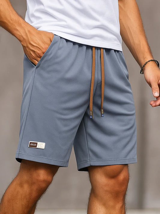 Shorts for Men Casual Summer Streetwear Men Daily Plain Basic Drawstring Bermuda Shorts Lightweight Breathable Knee Length